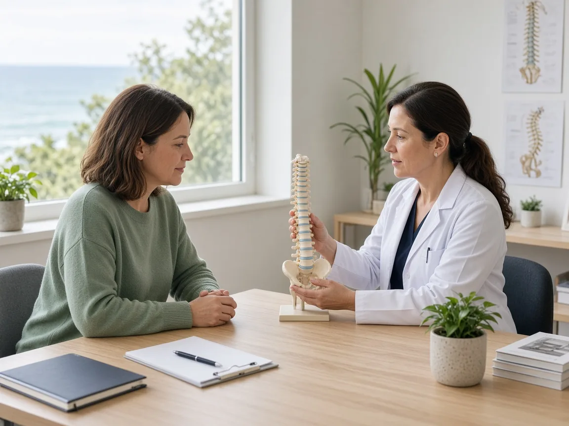 Patient consultation at Dunn Bay Chiropractic Dunsborough